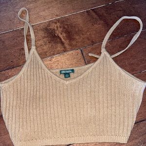Tan tank top, cropped, knit